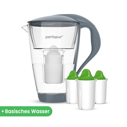 Glas-Wasserfilter inkl. 3 Filterkartuschen