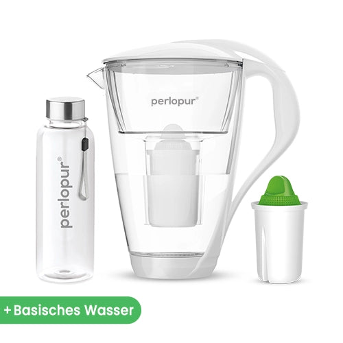 Glas Wasserfilter inkl. 1 Kartusche plus Glasflasche
