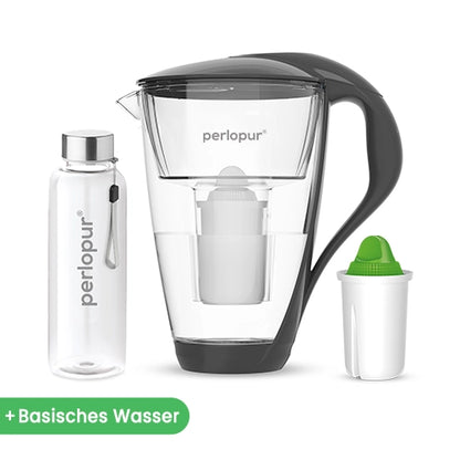 Glas Wasserfilter inkl. 1 Kartusche plus Glasflasche