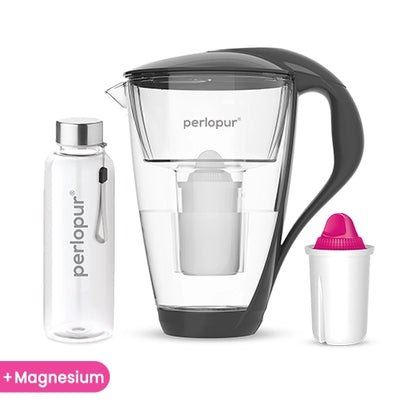 Glas Wasserfilter inkl. 1 Kartusche plus Glasflasche