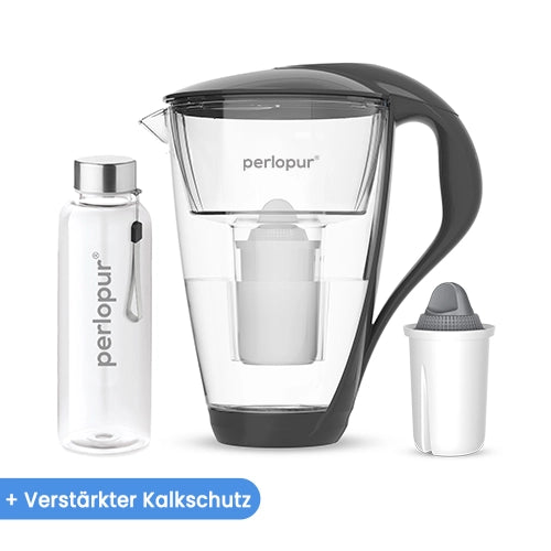 Glas Wasserfilter inkl. 1 Kartusche plus Glasflasche