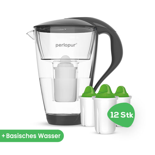 Glas-Wasserfilter inkl. 12 Filterkartuschen