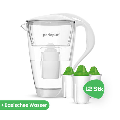 Glas-Wasserfilter inkl. 12 Filterkartuschen