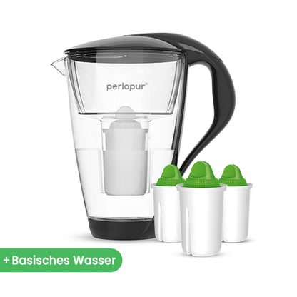 Glas-Wasserfilter inkl. 3 Filterkartuschen