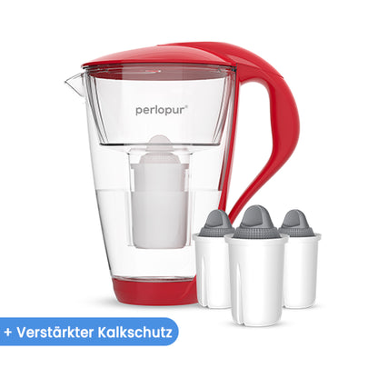 Glas-Wasserfilter inkl. 3 Filterkartuschen
