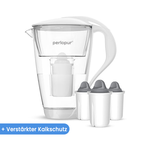 Glas-Wasserfilter inkl. 3 Filterkartuschen