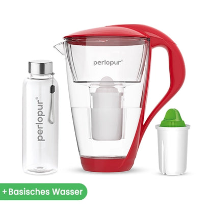 Glas Wasserfilter inkl. 1 Kartusche plus Glasflasche