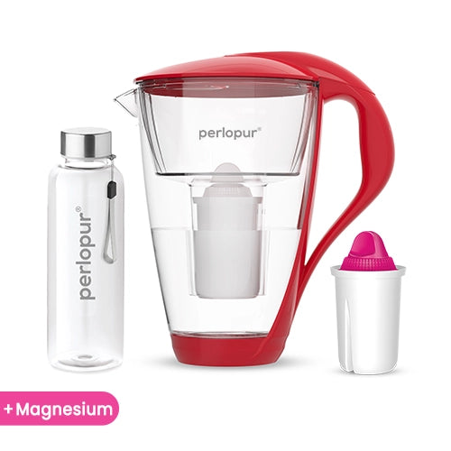 Glas Wasserfilter inkl. 1 Kartusche plus Glasflasche