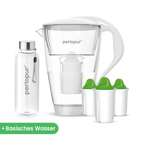 Glas Wasserfilter inkl. 3 Kartuschen plus Glasflasche
