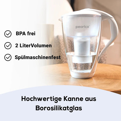 PearlCo Glas - Wasserfilter inkl. 1 Filterkartusche plus SOLID Filterflasche - paarlco.com