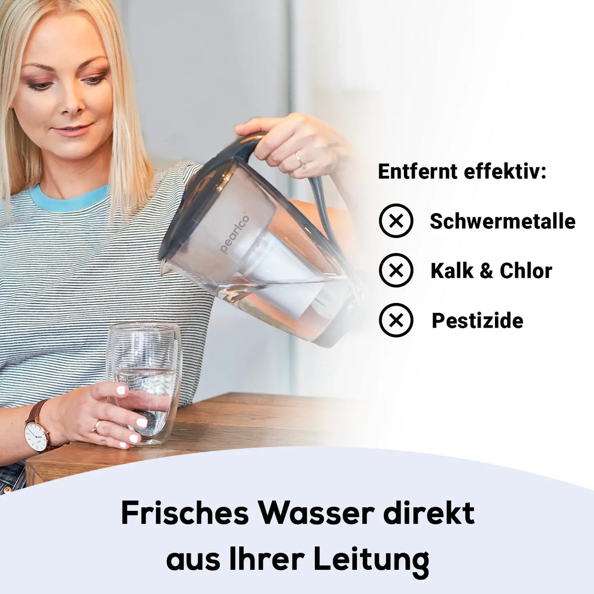 PearlCo Glas - Wasserfilter inkl. 1 Filterkartusche plus SOLID Filterflasche - paarlco.com