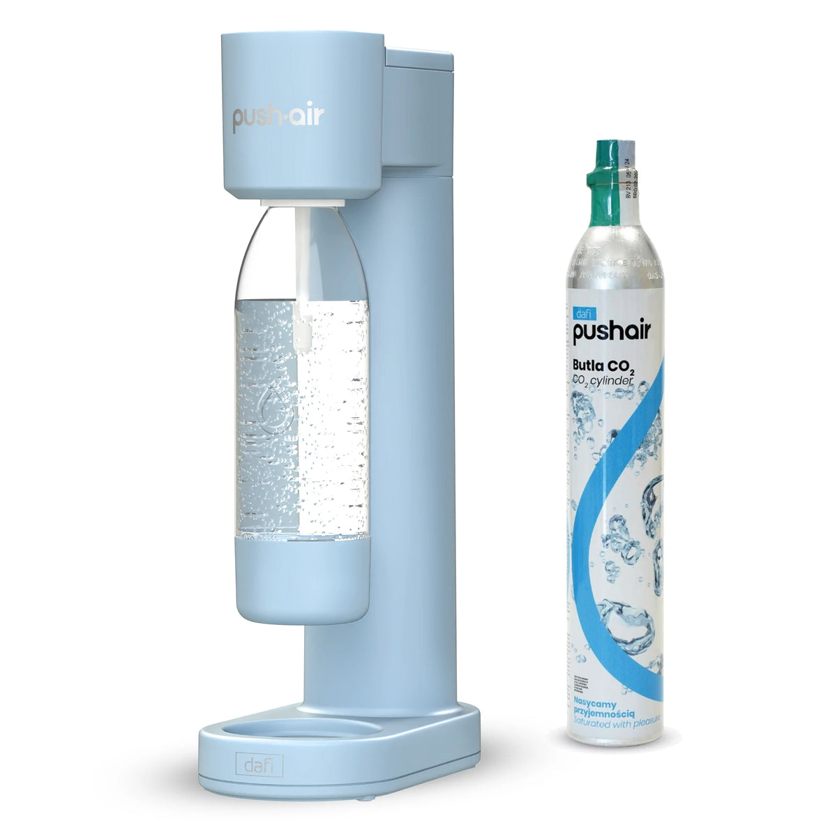 DAFI Wassersprudler Pushair inkl. 1 Co2 Zylinder und 0,7l Flasche