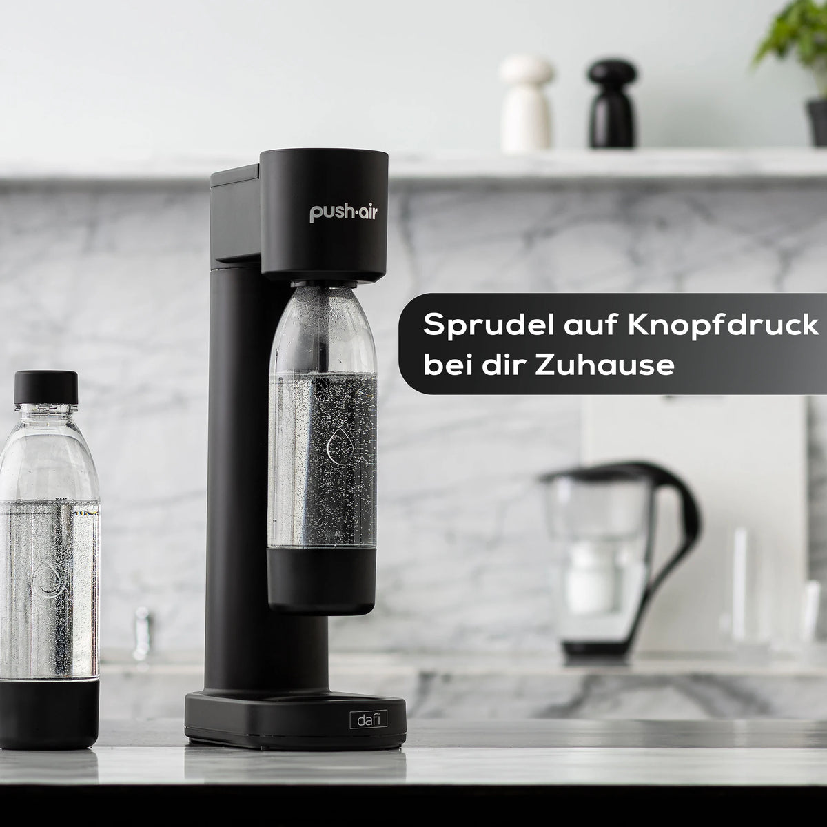 DAFI Wassersprudler Pushair inkl. 1 Co2 Zylinder und 0,7l Flasche