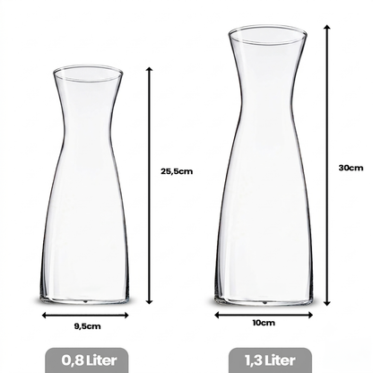 Glaskaraffe 0,8l oder 1,3l Wasserkaraffe Glas